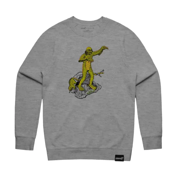 Super7 Creature Model Kit Crewneck Heather Gray Fleece| Universal Monsters