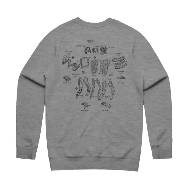 Super7 Creature Model Kit Crewneck Heather Gray Fleece| Universal Monsters