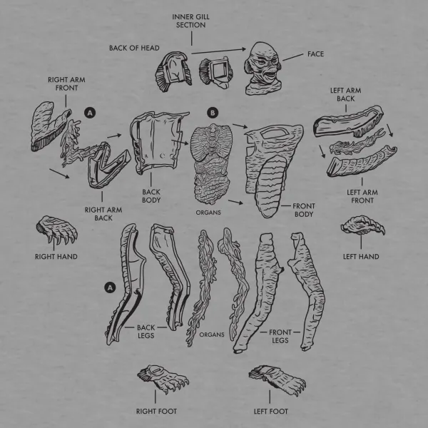 Super7 Creature Model Kit Crewneck Heather Gray Fleece| Universal Monsters