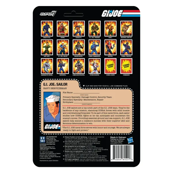 Super7 G.I. Joe Reaction Figures Wave 2 - Blueshirt Mustache (Brown)| G.I. Joe