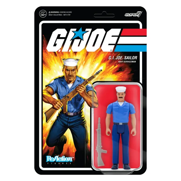 Super7 G.I. Joe Reaction Figures Wave 2 - Blueshirt Mustache (Tan)| G.I. Joe