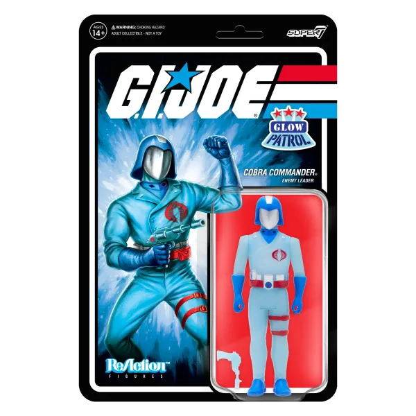 Super7 G.I. Joe Reaction Figures Wave 1B - Cobra Commander (Glow Patrol)| G.I. Joe