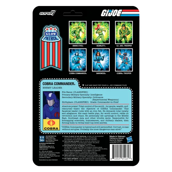 Super7 G.I. Joe Reaction Figures Wave 1B - Cobra Commander (Glow Patrol)| G.I. Joe