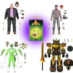 Super7 Mighty Morphin Power Rangers Ultimates! Wave 5 - Megazord (Black & Gold), Bulk, Skull & Green Ranger (Glow)| Mighty Morphin Power Rangers