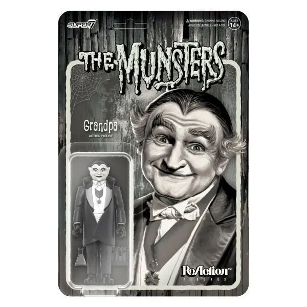 Super7 Munsters Reaction Figures Wave 2 - Grandpa (Grayscale)| The Munsters
