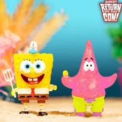 Super7 Spongebob Squarepants Reaction - Spongebob And Patrick Bff 2-Pack (Glitter)| Spongebob Squarepants