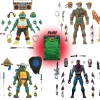 Super7 Teenage Mutant Ninja Turtles Ultimates! Wave 11 - Rat King, Rapper Mike, Ninja Nomad Leonardo & Foot Soldier (Battle Damaged)| Teenage Mutant Ninja Turtles
