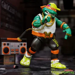 Super7 Teenage Mutant Ninja Turtles Ultimates! Wave 11 - Rat King, Rapper Mike, Ninja Nomad Leonardo & Foot Soldier (Battle Damaged)| Teenage Mutant Ninja Turtles