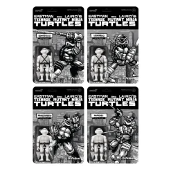 Super7 Teenage Mutant Ninja Turtles Reaction Figure Wave 9 - Donatello, Leonardo, Michelangelo & Raphael (Comic Greyscale)| Teenage Mutant Ninja Turtles