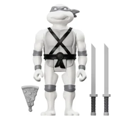 Super7 Teenage Mutant Ninja Turtles Reaction Figure Wave 9 - Leonardo (Comic Greyscale)| Teenage Mutant Ninja Turtles