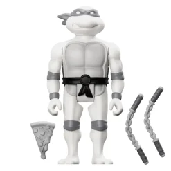 Super7 Teenage Mutant Ninja Turtles Reaction Figure Wave 9 - Michelangelo (Comic Greyscale)| Teenage Mutant Ninja Turtles
