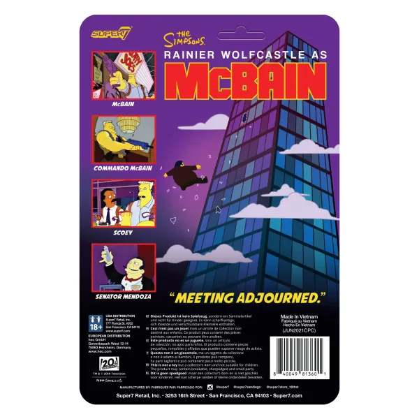 Super7 The Simpsons Reaction Wave 1 Mcbain - Mcbain| The Simpsons