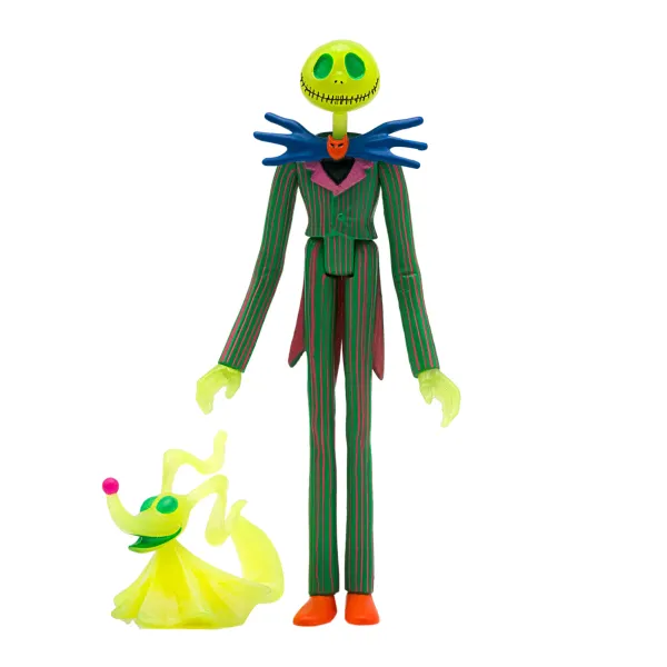 Super7 Tim Burton'S Nightmare Before Christmas Reaction Figure - Jack Skellington Neon And Glow-In-The-Dark (Sdcc 2020)| The Nightmare Before Christmas