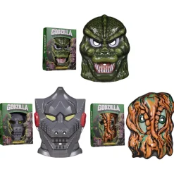 Super7 Toho Masks - Godzilla (Green), Mechagodzilla (Grey) & Hedorah (Orange)| Godzilla