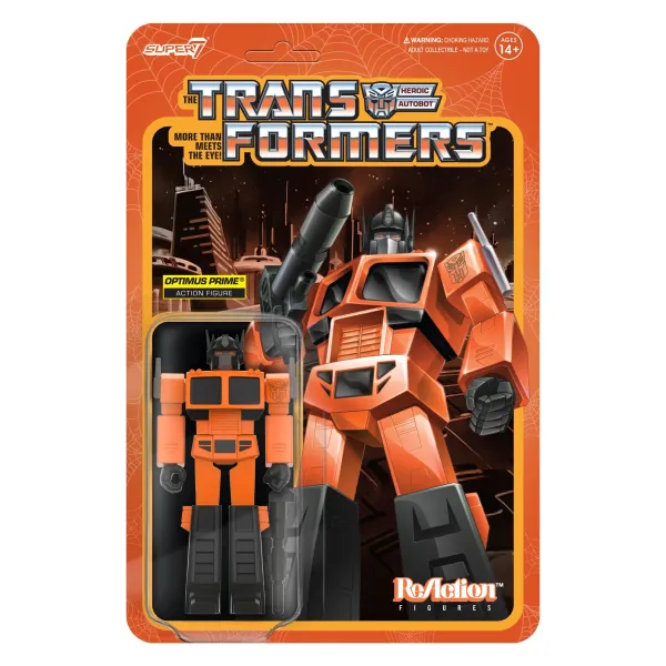 Super7 Transformers Reaction Figure - Optimus Prime (Orange/Black)| Transformers
