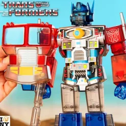 Super7 Transformers Super Cyborg - Optimus Prime (Clear Red / Blue)| Transformers