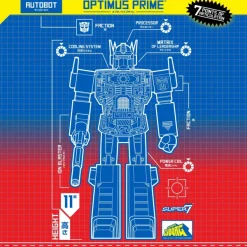 Super7 Transformers Super Cyborg - Optimus Prime (Clear Red / Blue)| Transformers