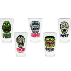 Super7 Universal Monsters Freakyfaces Drinkware Set Of 5| Universal Monsters