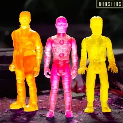 Super7 Universal Monsters Reaction Figures - Frankenstein, The Mummy, The Wolf Man (Luminators)| Universal Monsters