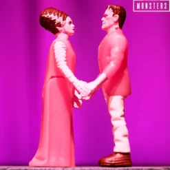 Super7 Universal Monsters Reaction Figures - Frankenstein And Bride Of Frankenstein 2-Pack (Valentine'S Day Heart Box)| Universal Monsters