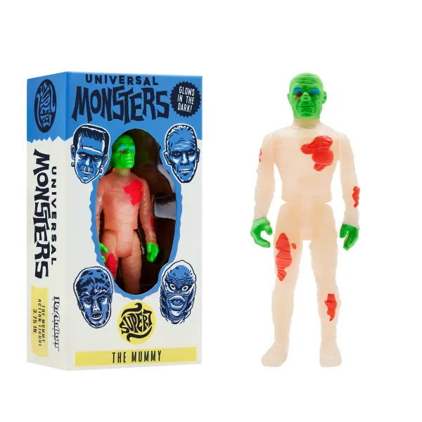 Super7 Universal Monsters Reaction Figure - The Mummy (Glow-In-The-Dark Costume Colors)| Universal Monsters